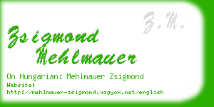 zsigmond mehlmauer business card